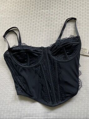 PacSun Navy Blue Lace Bustier Top